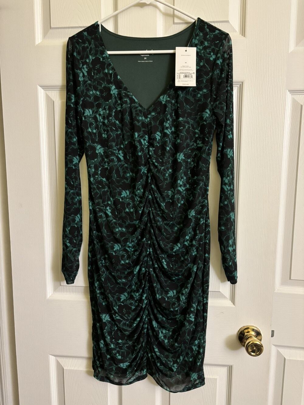 NWT Isabel Maternity by Ingrid Mesh Mini Maternity Bodycon Dress Size M